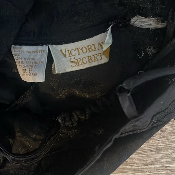 Victoria secret vintage stunning black slip dress with front slit size p petite - Picture 9 of 13